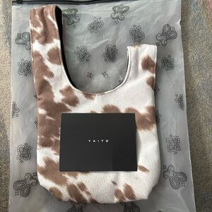 Carlton Yaito Knot Bag Tan Vegan Cow Suede